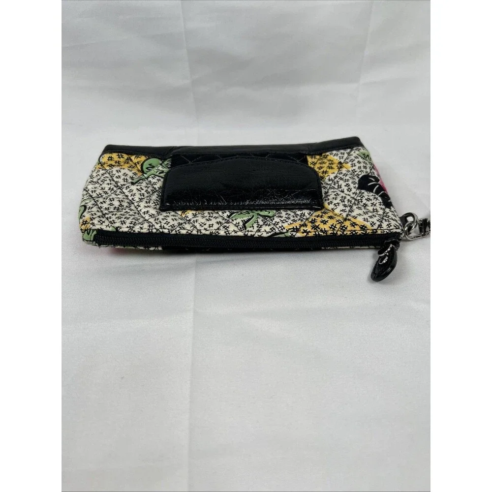 Vera Bradley Patchwork Collection Clutch Wristlet Black Floral Pink Flowers - Picture 12 of 14